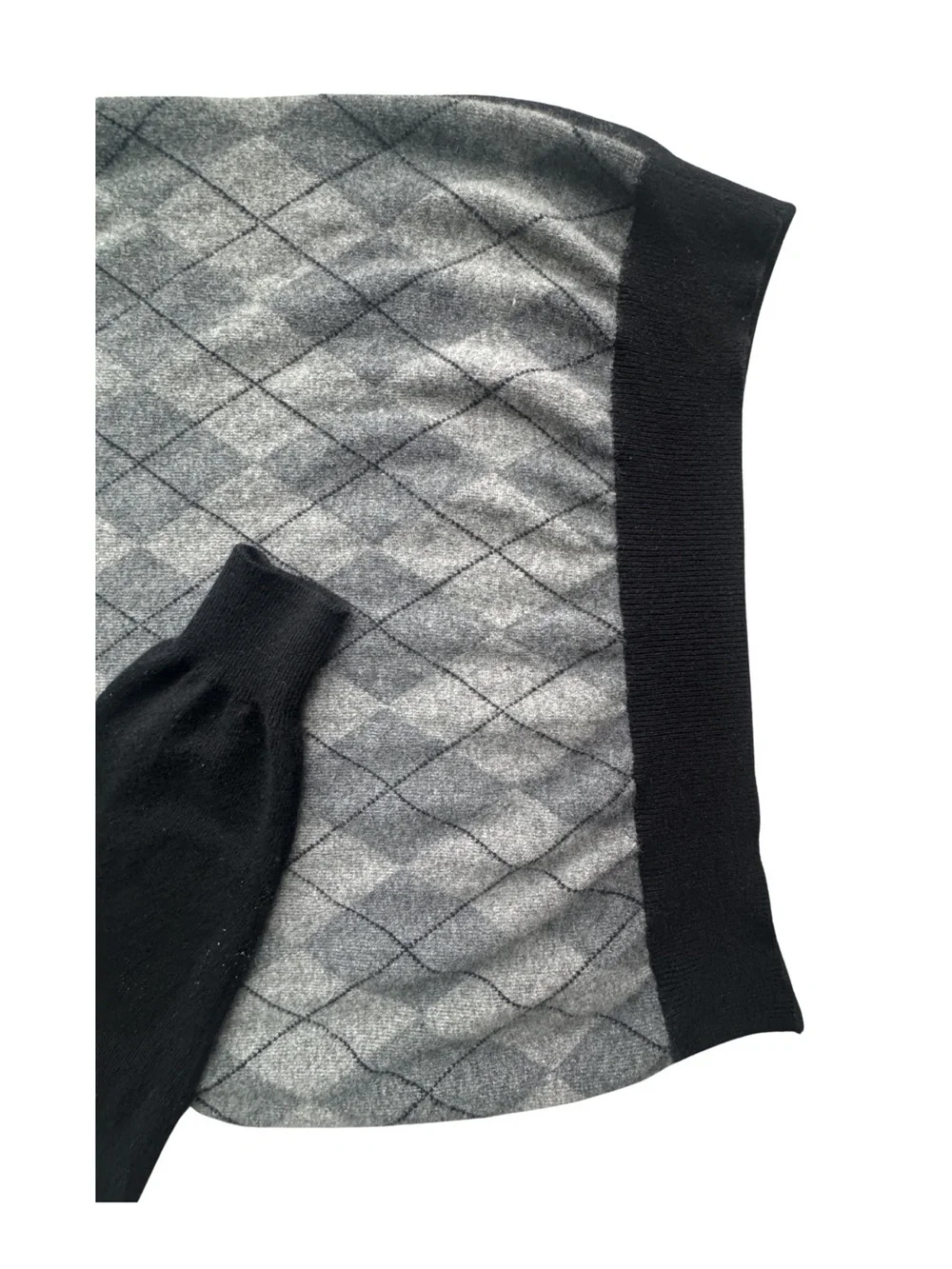 McGeorge Ballantyne Scotland 100% Cashmere Argyle Sweater Men’s Gray Black large